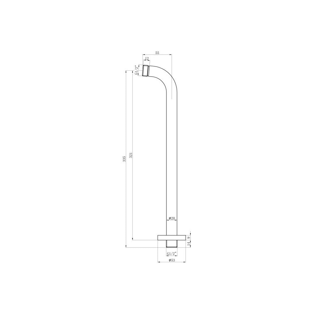 Astro 335mm Wall Mounted Shower Arm Brushed Brass