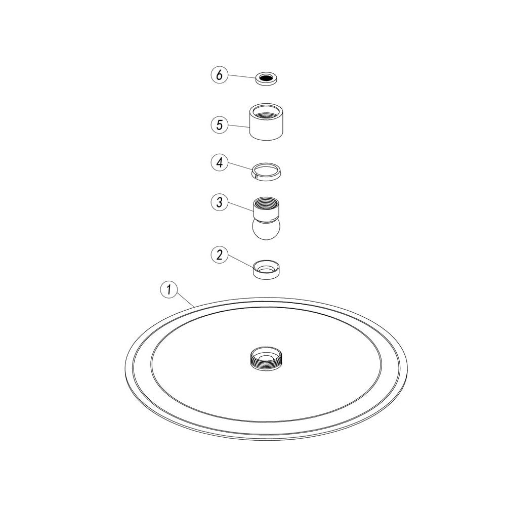 Auvellis Astro Round Brass Fixed Shower Head | Brushed Brass | PFDICM0700 | image 3