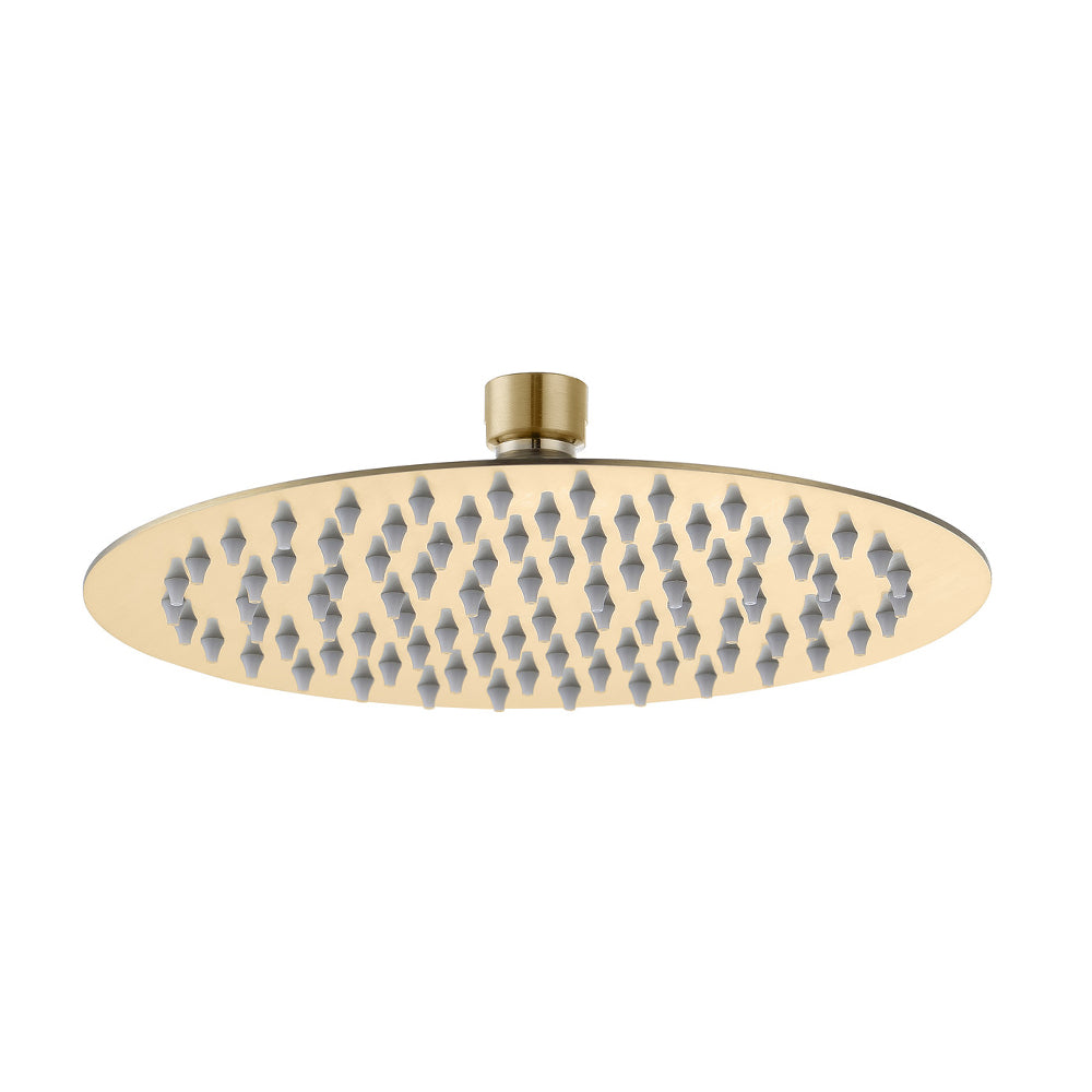Aurora 250mm Round Ultraslim Showerhead - Brushed Brass