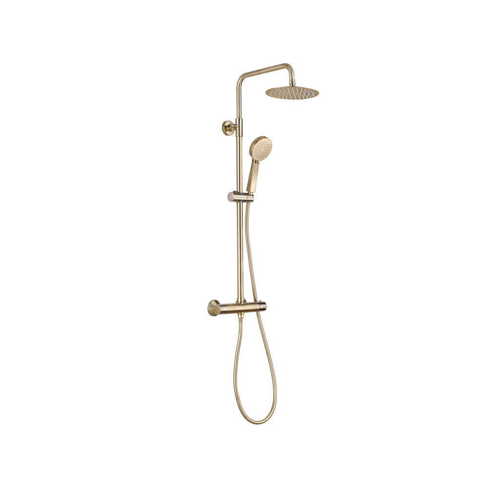 Astro 2 Outlet Exposed Thermostic Shower Set With Rigid Riser Fixed Head And Handshower