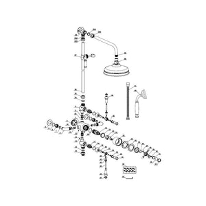 Auvellis Solenne Traditional 2-Outlet Thermostatic Shower Kit | Brushed Brass | PFDICM0708 | image 3