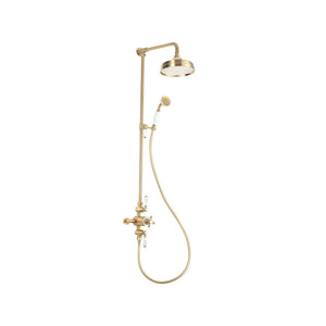 Auvellis Solenne Traditional 2-Outlet Thermostatic Shower Kit | Brushed Brass | PFDICM0708 | image 1