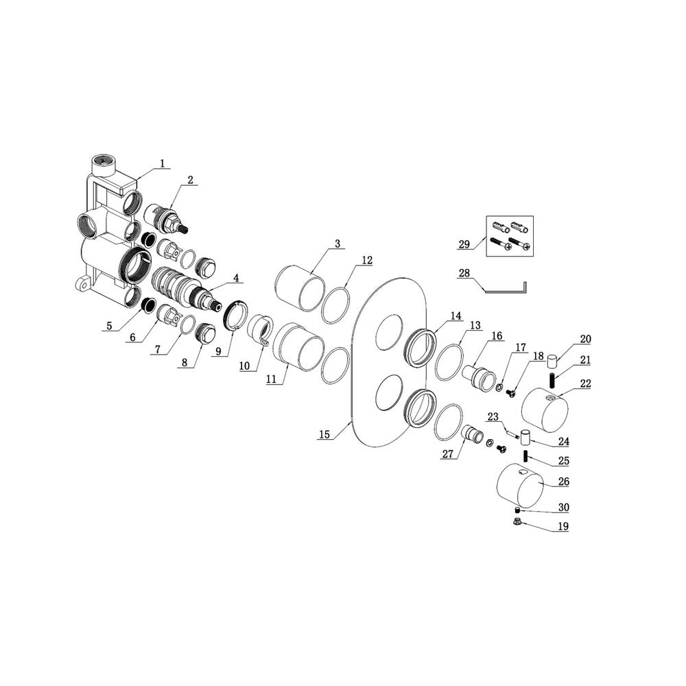 Auvellis Astro Round Thermostatic Shower Valve | Matt Black | PFDICM0710, PFDICM0712 | image 3
