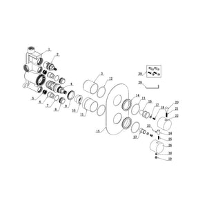 Auvellis Astro Round Thermostatic Shower Valve | Matt Black | PFDICM0710, PFDICM0712 | image 3
