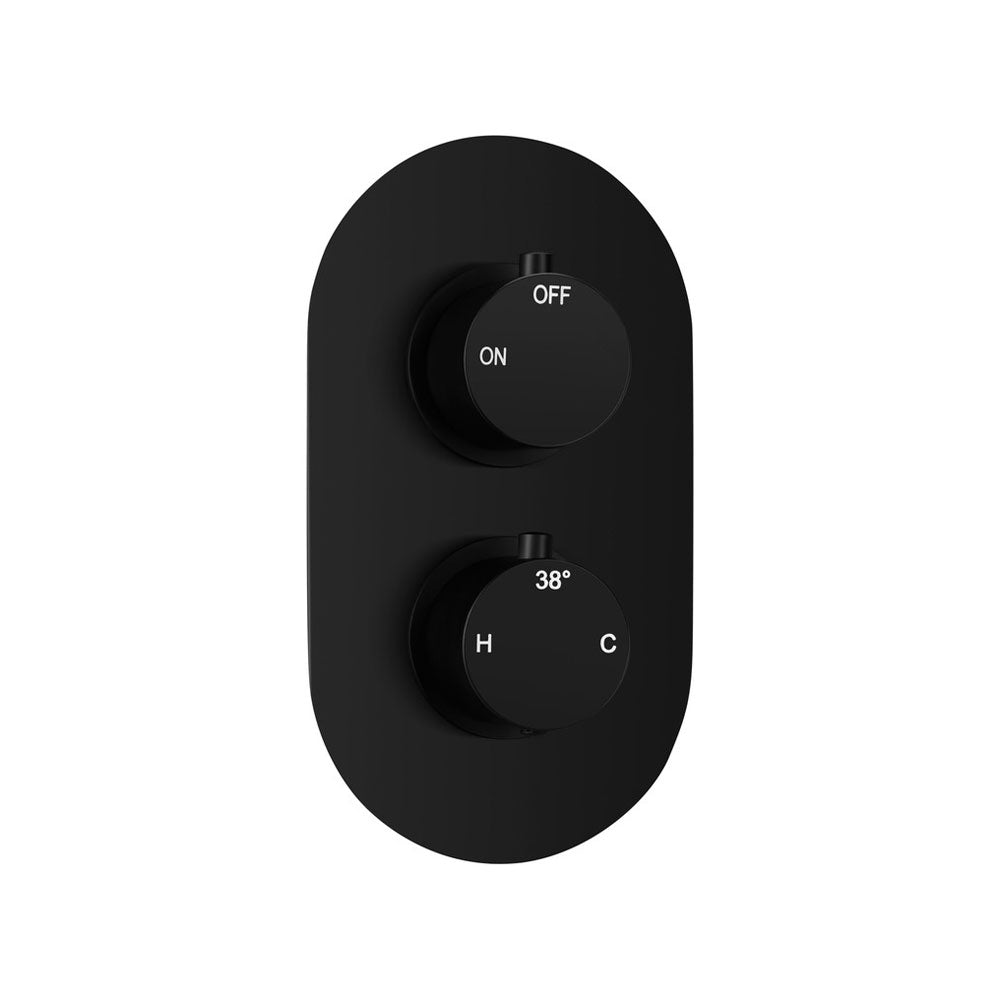 Astro 1 Outlet Round Thermostatic Shower Valve Black