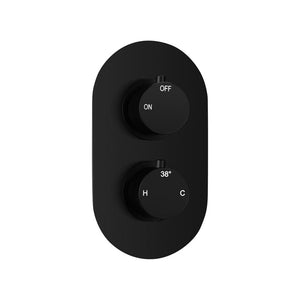 Auvellis Astro Round Thermostatic Shower Valve | Matt Black | PFDICM0710, PFDICM0712 | image 1