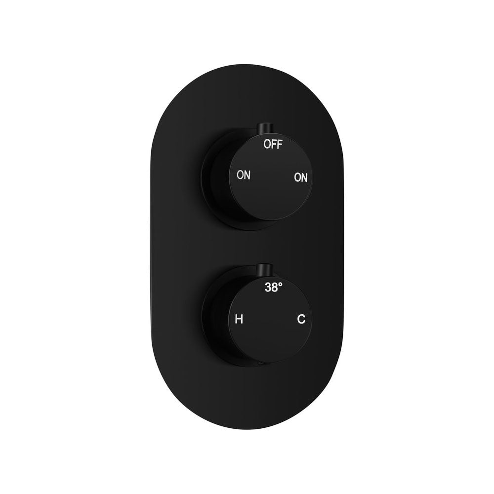 Astro 1 Outlet Round Thermostatic Shower Valve Black