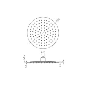 Auvellis Astro Round Brass Fixed Shower Head | Matt Black | PFDICM0714, PFDICM0716 | image 3