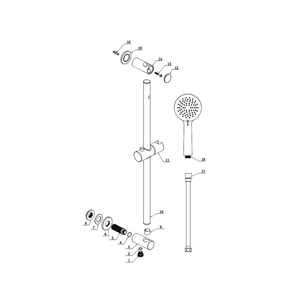 Astro Riser Rail And 3 Function Handset Kit Complete With Hose And Bui