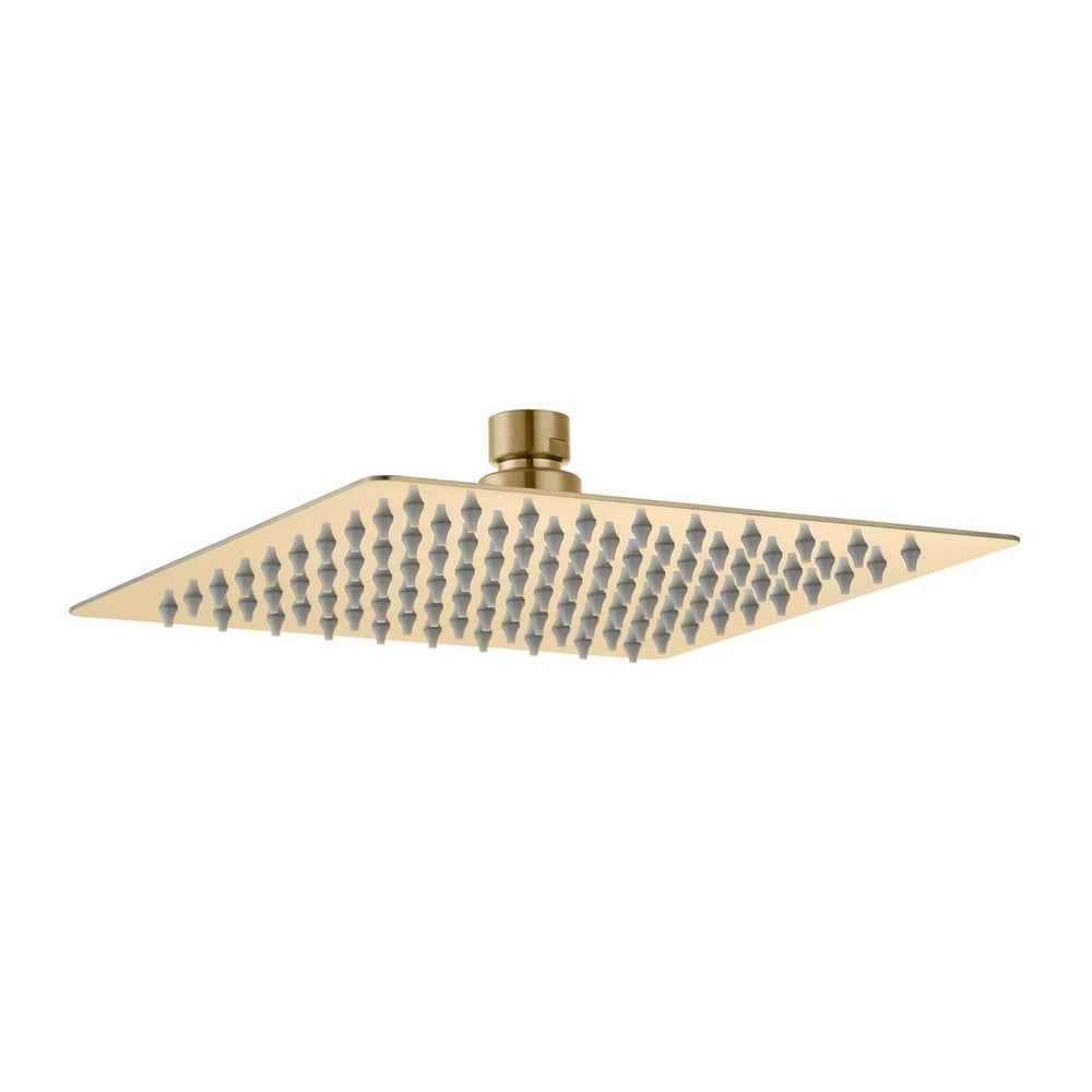 Cosmic 200mm Square Ultraslim Showerhead - Brushed Brass