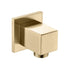 Square Wall Outlet Elbow - Brushed Brass