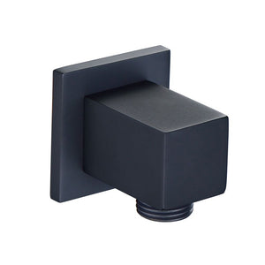 Square Wall Outlet Elbow - Matt Black