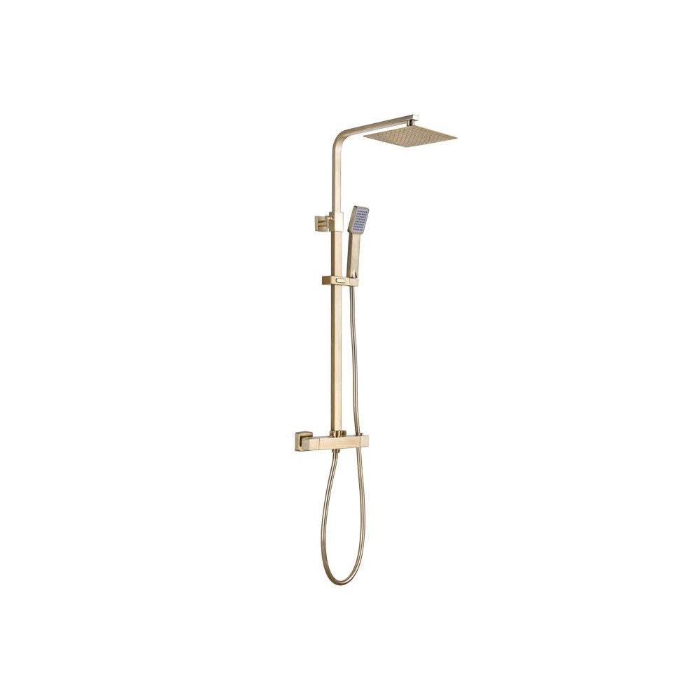 Auvellis Comet 2-Outlet Exposed Thermostatic Shower Pack | Brushed Brass | PFDICM0748 | image 1