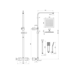 Cosmic Thermostatic Bar Mixer w/Riser Kit Bathwise