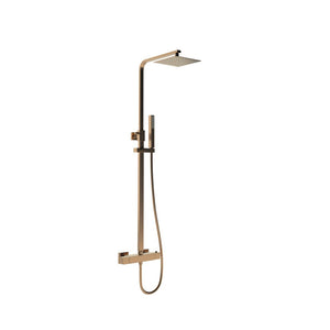 Cosmic Square Thermostatic Bar Mixer w/Riser Kit - Brushed Bronze
