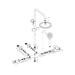 Aurora Thermostatic Bar Mixer w/Riser Kit Bathwise