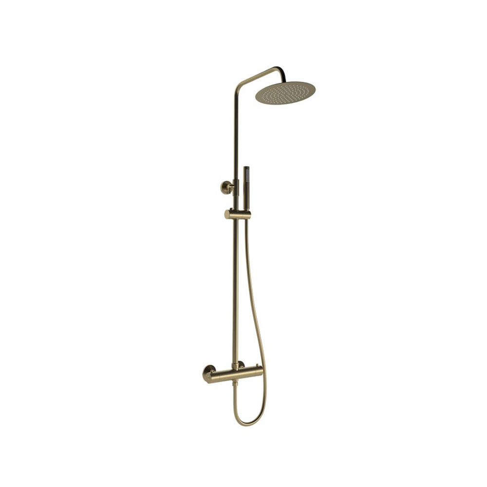 Aurora Round Thermostatic Bar Mixer w/Riser Kit - Brushed Bronze