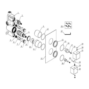 Cosmic Thermostatic Single Outlet Twin Shower Valve Bathwise