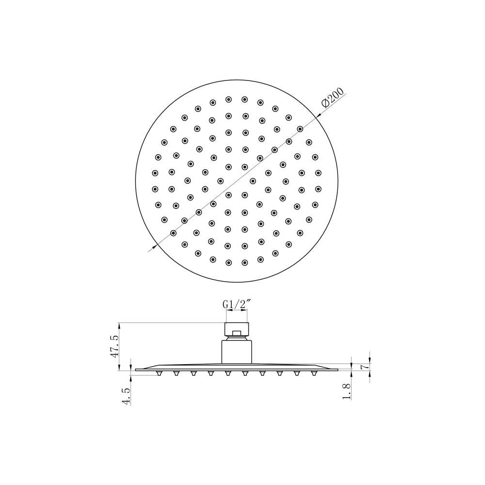 Aurora Ultraslim Showerhead Bathwise