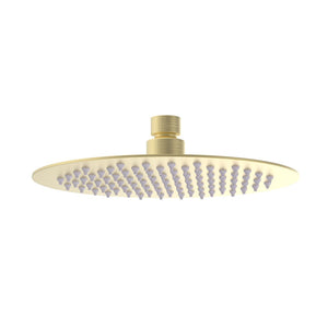 Aurora 200mm Round Ultraslim Showerhead - Brushed Brass