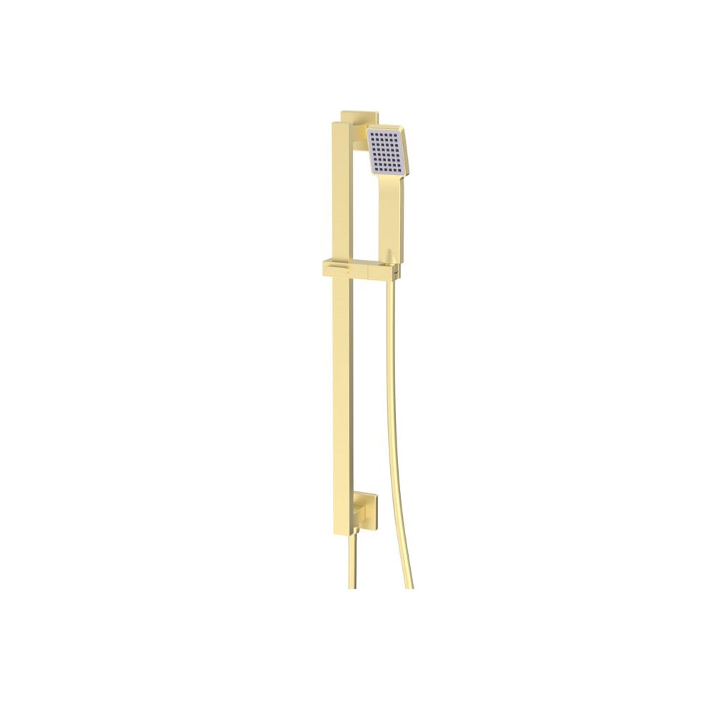 Cosmic Square Riser Rail Kit w/Elbow & Handset - Brushed Brass