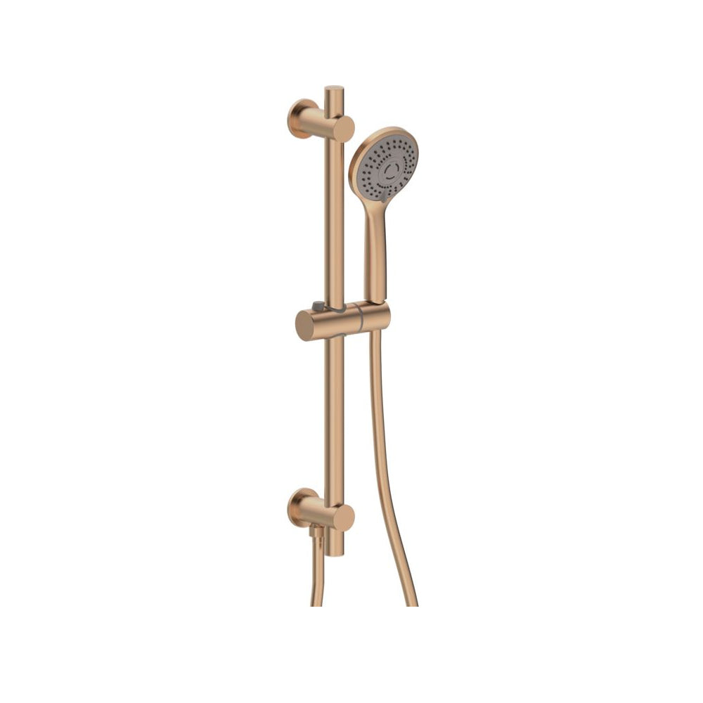 Auvellis Nexara Round Riser Rail Kit with Elbow & 3-Mode Handset – Brushed Bronze