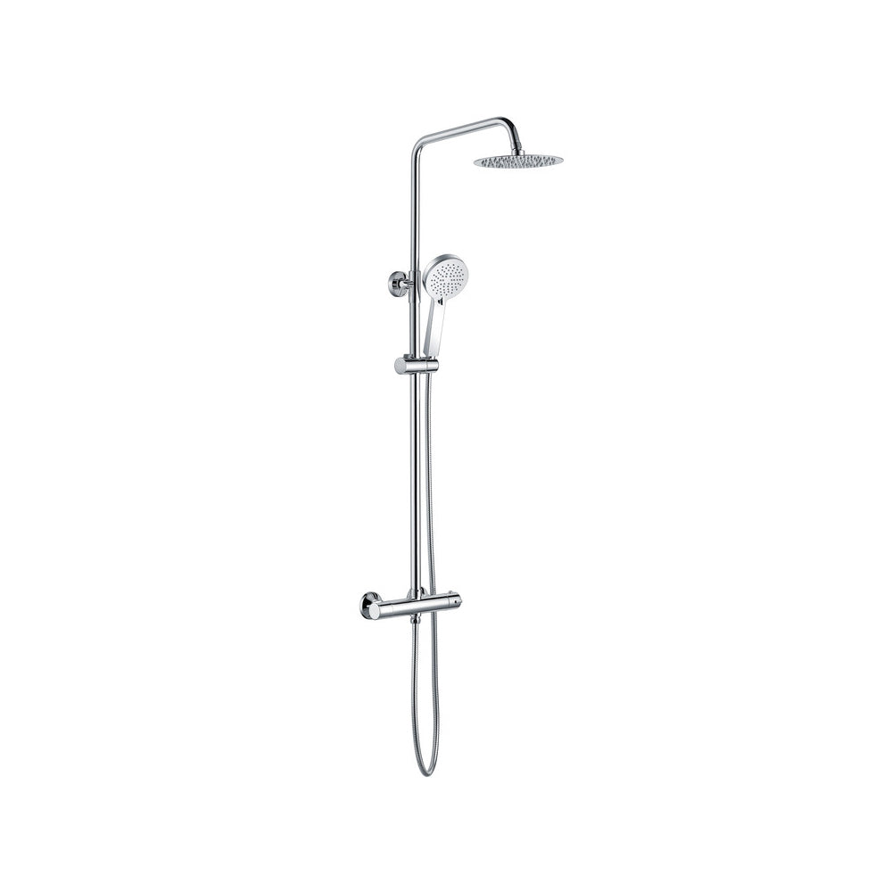 Auvellis round thermostatic bar mixer with riser kit – Chrome