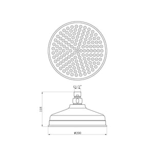 Auvellis Solenne 200mm Traditional Fixed Shower Head | Brushed Brass | PFDICM0906 | image 3