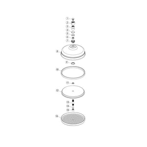 Auvellis Solenne 200mm Traditional Fixed Shower Head | Brushed Brass | PFDICM0906 | image 4