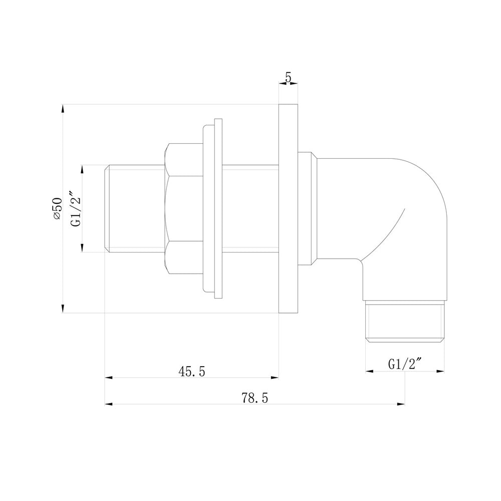 Auvellis Solenne Traditional Wall Outlet Elbow | Brushed Brass | PFDICM0908 | image 3