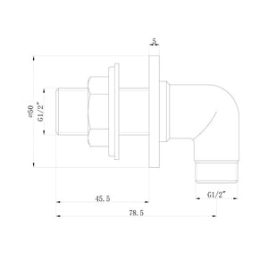 Auvellis Solenne Traditional Wall Outlet Elbow | Brushed Brass | PFDICM0908 | image 3
