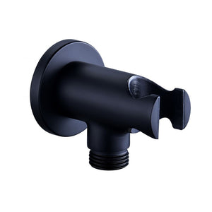 Aurora Round Handset Wall Bracket with Wall Outlet - Matt Black