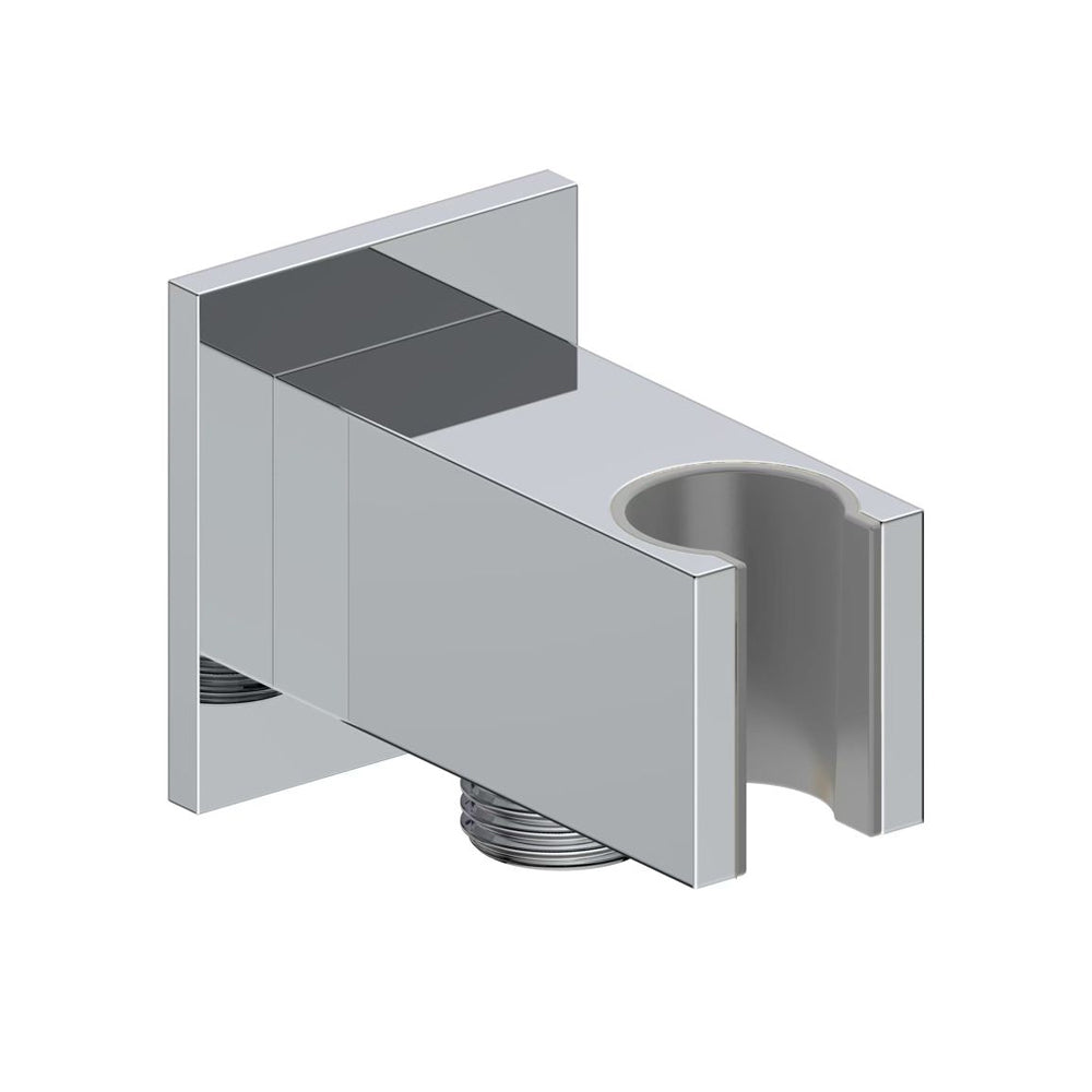 Cosmic Square Handset Wall Bracket with Wall Outlet - Chrome