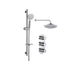 Astro 2 Outlet Round Thermostatic Shower Pack With Overhead Shower And Slide Rail Shower Kit Chrome