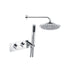 Luna 2 Outlet Horizontal Thermostatic Shower Pack With Brass Overhead Fixed Shower And Oultet Shower Kit Chrome