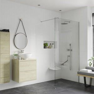 Auvellis Nexara 300mm rotatable wetroom splash panel with full hinge – Chrome