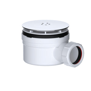 Chrome 90mm fast-flow waste included with Auvellis shower tray