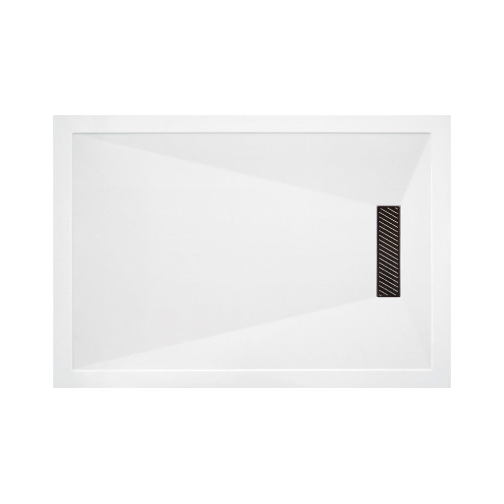 Pureflo Linear Ultra Slim Rectangular Stone Resin Shower Tray Including  Linear Waste