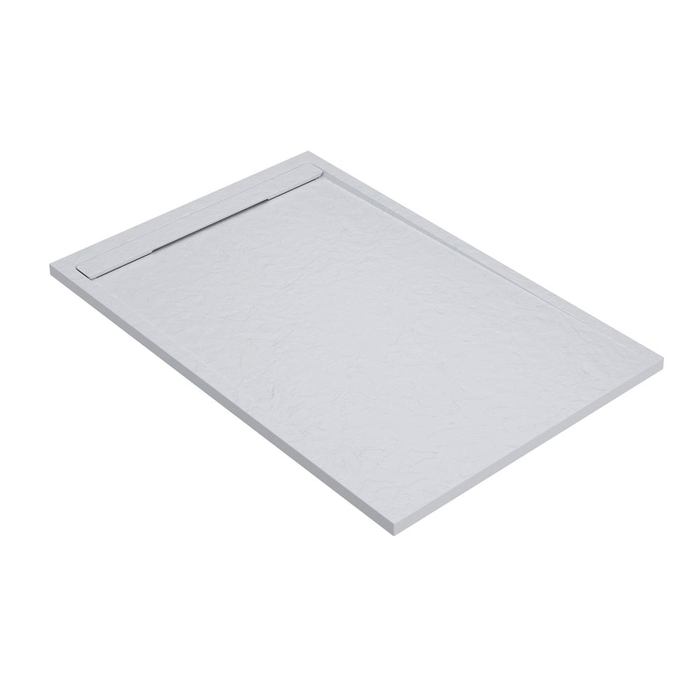 30mm Slate 1400x800mm Rectangular Tray & Waste – White