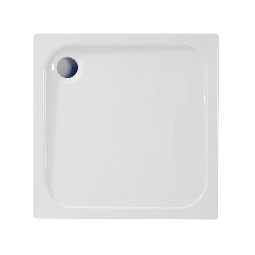 45mm Low Profile 760x760mm Square Tray & Waste – White