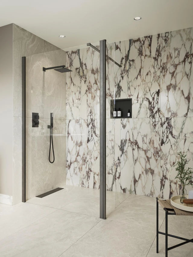 Auvellis Nexara 300mm Rotatable Wetroom Splash Panel with Full Hinge