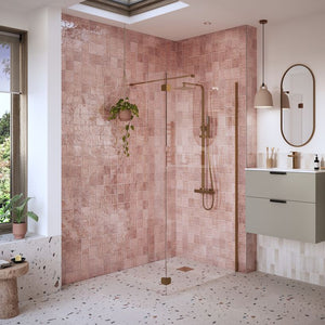 Optional 300mm Wetroom Splash Panel – Brushed Bronze