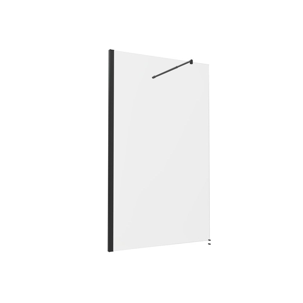 700mm Wetroom Panel & Support Bar – Black