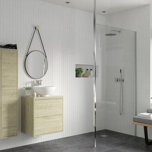 760mm Wetroom Panel & Floor-to-Ceiling Pole – Chrome