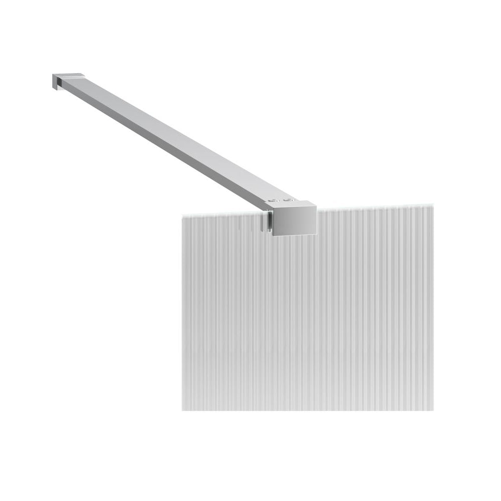 800mm Fluted Wetroom Panel & Side Panel Arm – Chrome