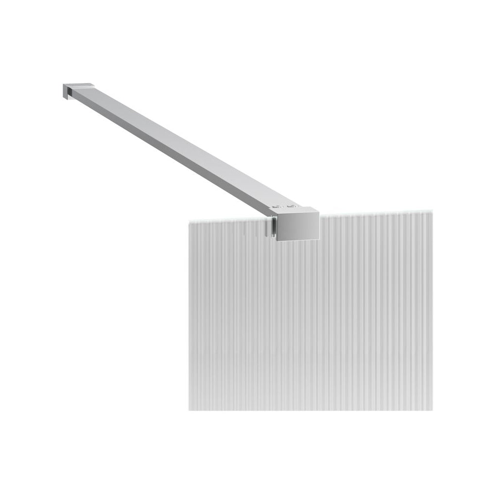 900mm Fluted Wetroom Panel & Support Bar – Chrome