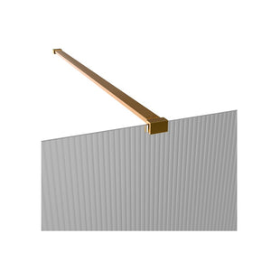 900mm Fluted Wetroom Panel & Support Bar – Brushed Bronze