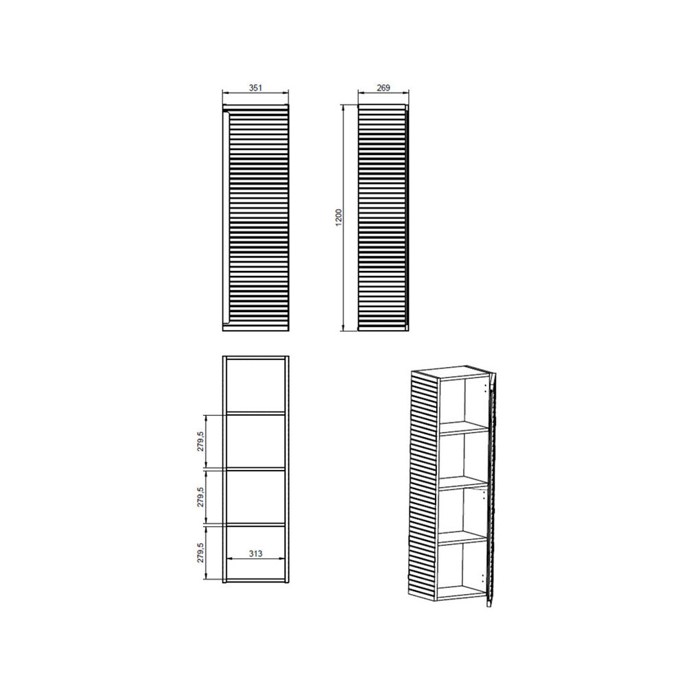 New Allign Tall Cabinet Bathwise