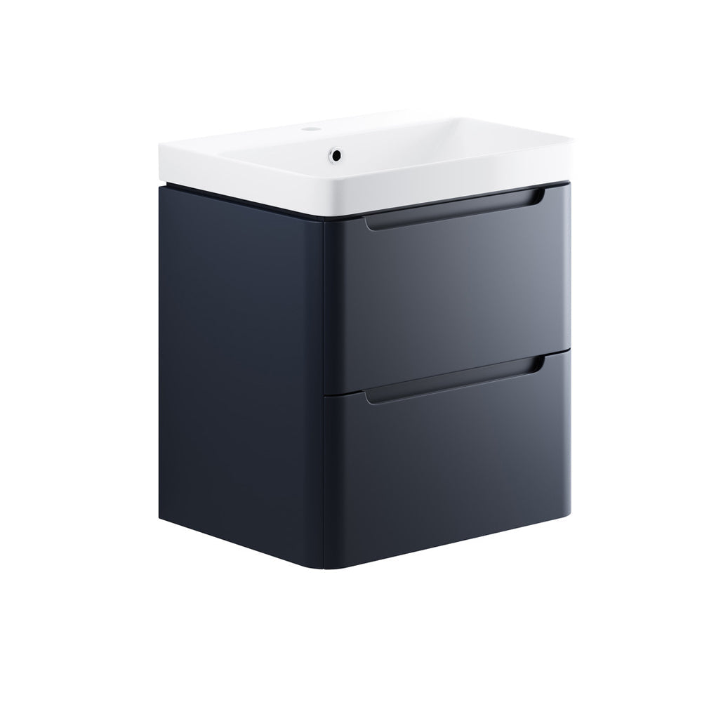 Lambra Wall Mounted 2 Drawer Unit And Washbasin 605mm Pureflo
