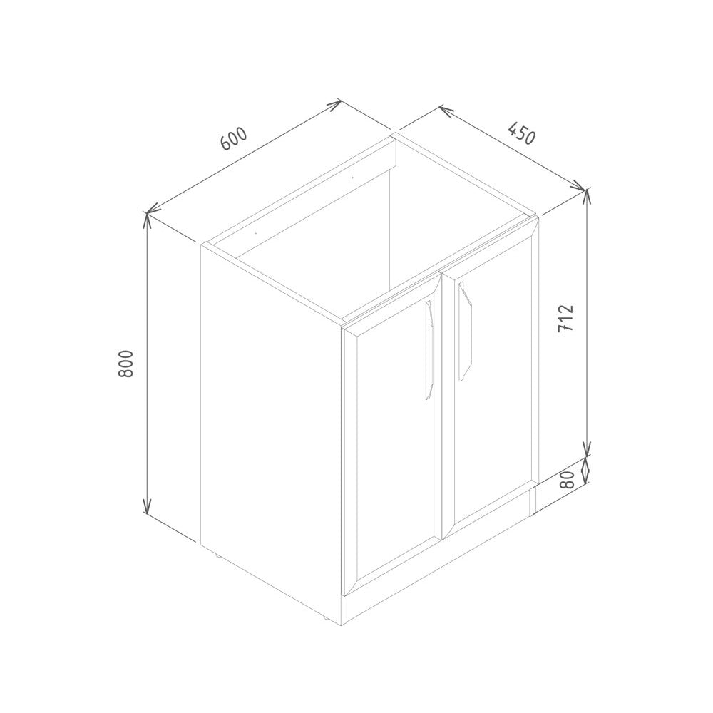 Auvellis Arven 615mm floor-standing vanity with basin